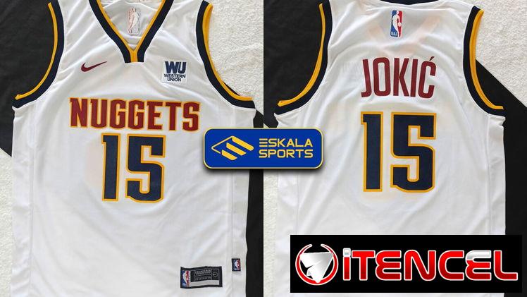 CAMISETAS DE BALONCESTO NBA DE LOS NUGGETS DE JOKIC BLANCAS