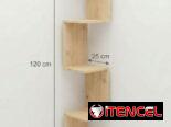 Mueble esquinero para cuartos y salas, ideal para adornos, libros y útiles escolares. Diseño en zigzag