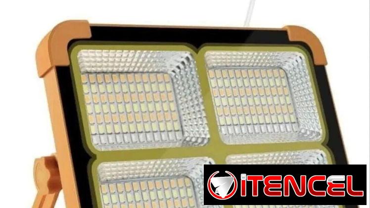 Lámpara LED Portátil, Recargable y con Panel Solar incorporado.  25 USD