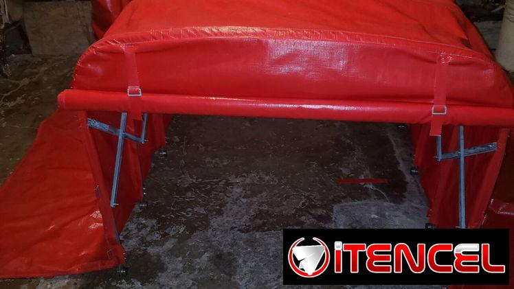Techo de lona para triciclos con estructura plegable