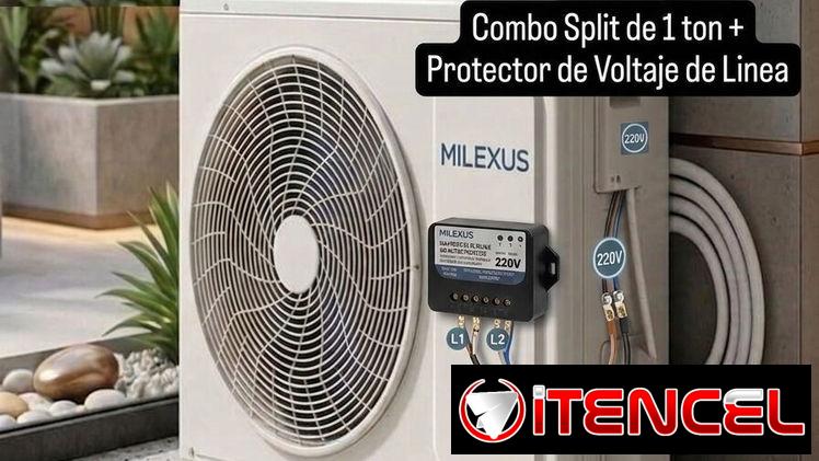Split de 1 ton , Milexus (220 v), + Protector de Voltaje de Linea, $265 usd ❗