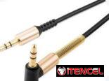 Cable Audio Auxiliar 3.5mm Resorte con Micrófono  de 1 metro;