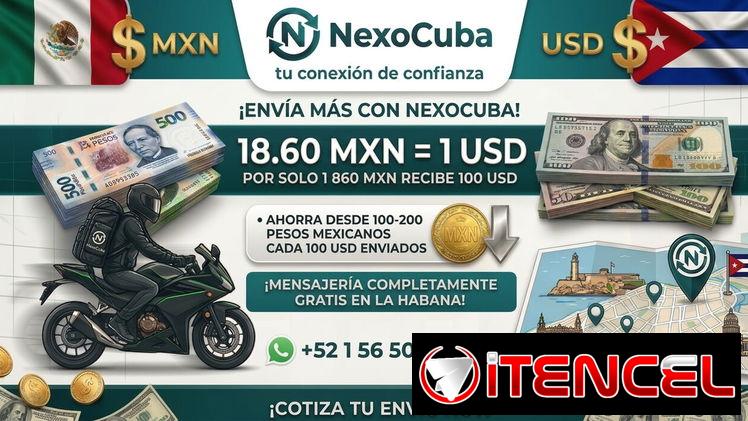 Remesas NexoCuba desde México a La Habana 18.60 MXN