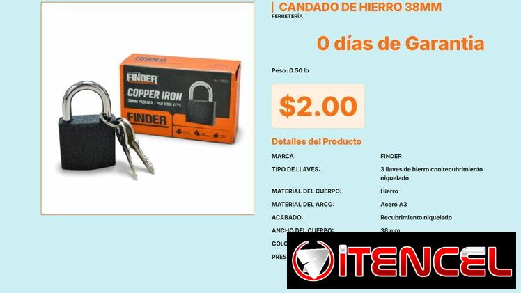 Candado de Tracción Fuerte Finder 38mm: Kit de Alta Seguridad Residencial VPT#-0434