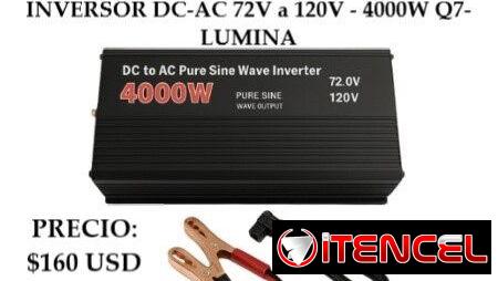 INVERSOR DC-AC 72V a 120V – 4000W Q7-LUMINA, ENTREGA DE FACTURA. VARIEDAD DE ELECTRODOMÉSTICOS, ETC