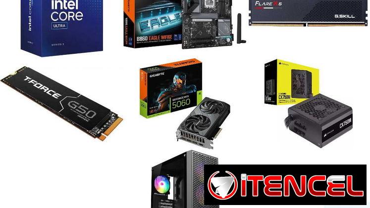 🎮 Torre Gamer 🎮 Gigabyte RTX 5060 8GB◽Core Ultra 5 225F (15 Gen)◽DDR5 G.Skill Flare X5 16GB◽Gigabyte B860 📦0km