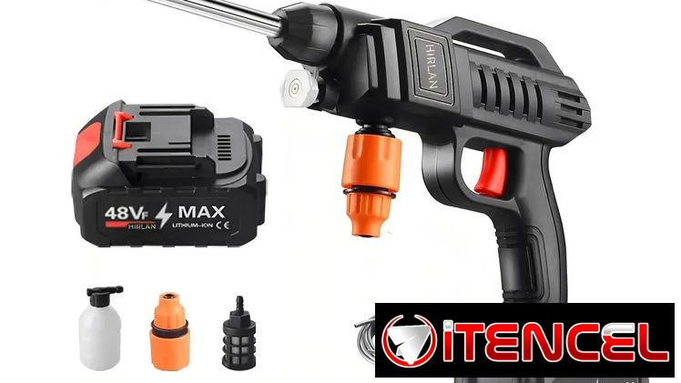 HIRLAN Pistola Lavado Coche Hidrolavadora Inalámbrico Alta Presión Color Negro