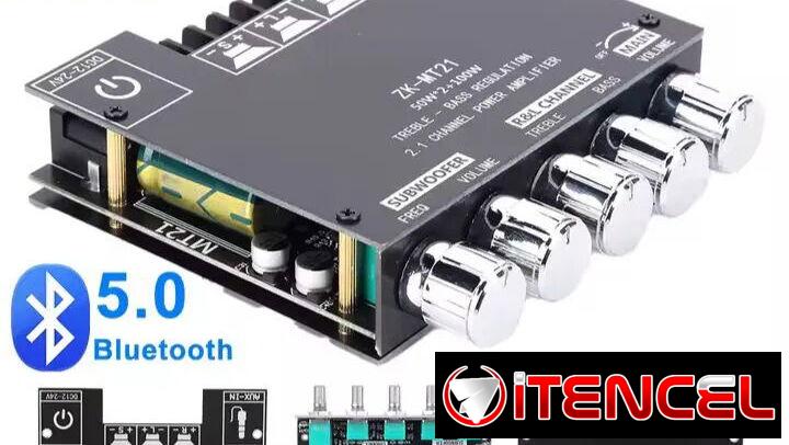Amplificador Bluetooth ZK-MT21 de 2.1 canales + adaptador transformador … Nuevo