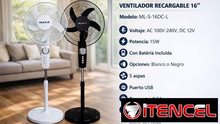 Ventilador recargable de pie 16 pulgadas marca Milexus