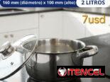 Cazuela y Sartén de acero inoxidable 2 y 3L