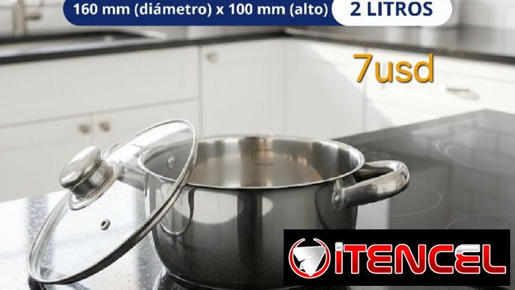 Cazuela y Sartén de acero inoxidable 2 y 3L