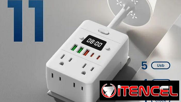 🔌✨ Regleta Multifuncional con Lámpara y Reloj Digital | Todo en Uno ✨🔌
