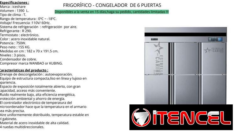 Frigorífico de 6 puertas. Congelador, nevera 🌟