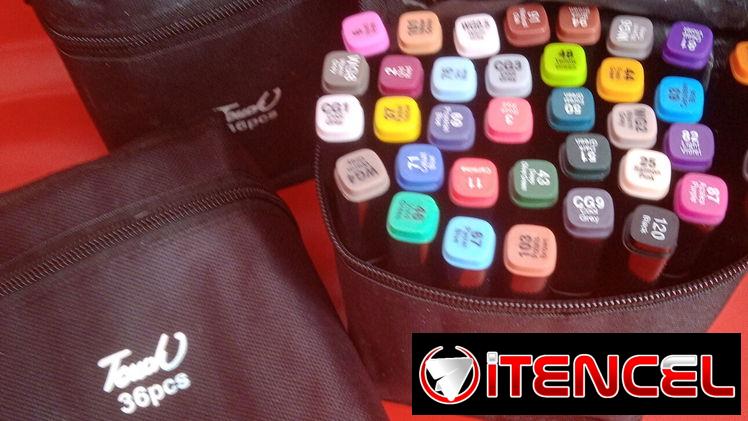 Estuches de 36 plumones doble punta