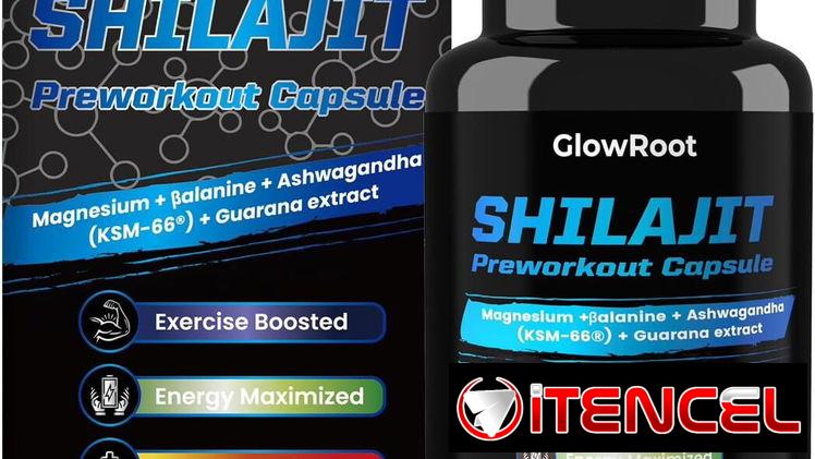 Cápsulas Pre Workout (pre entreno) Shilajik, extracto de shilajik con ácido fulvico natural,  y más 85 minerales,vegano