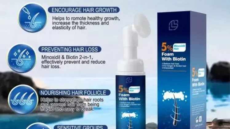 Minoxidil para prevenir la caída del cabello, estimula el crecimiento.