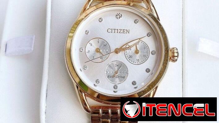 CITIZEN ECODRIVE SPORT CASUAL (FD2052-58A) DE MUJER  , 38MM EN ACERO INOXIDABLE COLOR DORADO , NUEVO A ESTRENAR 58049738