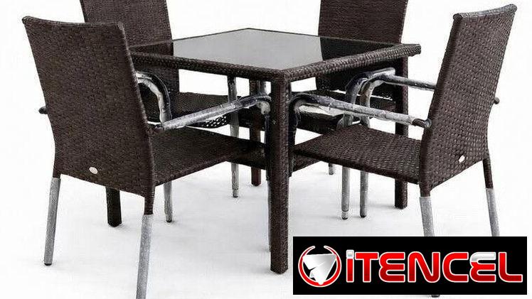 Juego de comedor de 4 sillas para terraza exterior jardín comunícate con Pedro