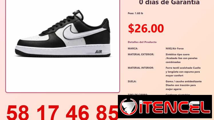 TENIS NIKE AIR FORCE  NEGRO Y BLANCO