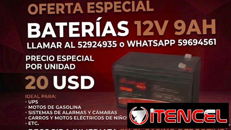 Baterias 12V 9A para motos en 20 USD