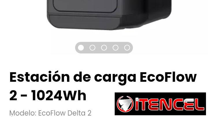 Estación de carga EcoFlow Delta  2 – 1024Wh. Carga ultra rápida: 0–80% en 50 min, 0–100% en 80 min