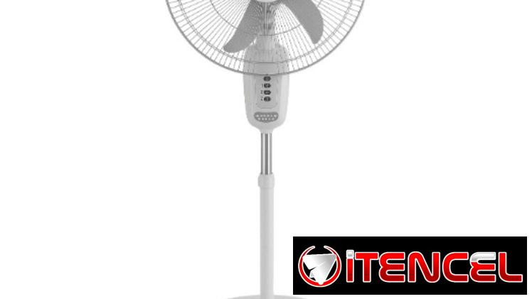Ventilador recargable,  con panel solar y bombillo adicional