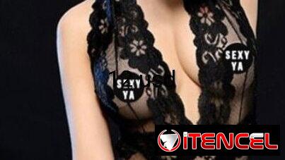 Lenceria de enteriza de encaje y tela de  licra color rojo y negra talla S y M