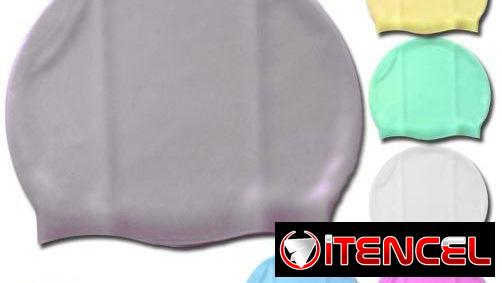 Gorro de silicona color blanco para natación, playa o piscina