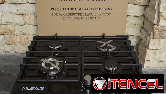 Cocina de Gas Milexus 4 Quemadores Empotrada con magneto, color negro superficie de cristal templado $250 USD transporte