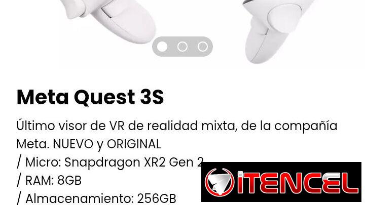 Meta Quest 3S. Último visor de VR de realidad mixta, de la compañía Meta. NUEVO y ORIGINAL