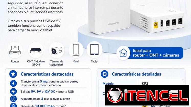 Mini UPS/ Backup 10.000 mAh. Respaldo para routers/ cámara de vigilancia/ módems etc.