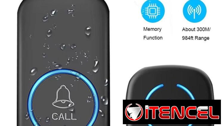 Timbre Inalámbrico GAMA ALTA (Alcance 300M) Sonido POTENTE 110dB, Resistente Agua IP55 Casa Varias Melodías NUEVO