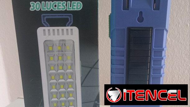 Linterna carga usb y solar $14 usd