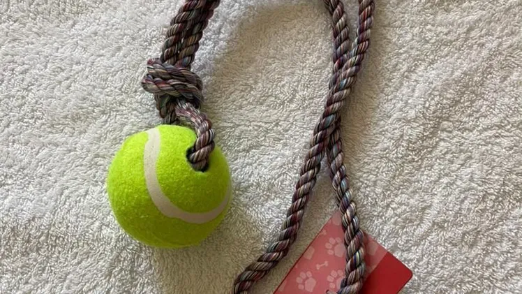 SOGA CON PELOTA JUGUETES PARA PERROS