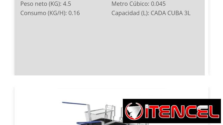 FREIDORA TRIPLE DE GAS ( 3L CADA CESTA ) / MARCA METVISA