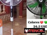 Ventilador recargable de pedestal con panel solar 48 usd
