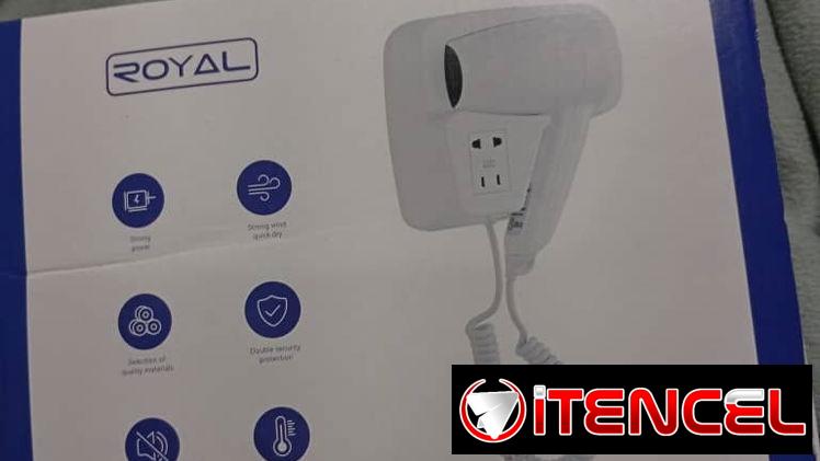 Secadora de pelo pared marca Royal 1500W reales. Ideal para casas de rentas y similares.