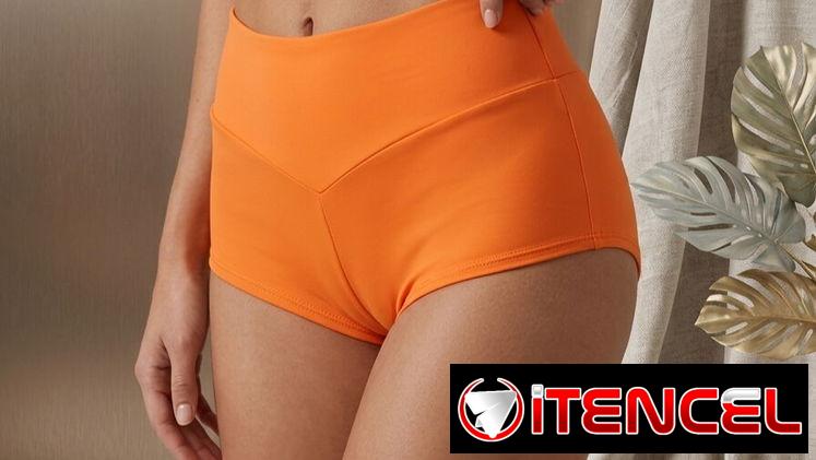 Short de Baño High-Rise — Sunset Orange S