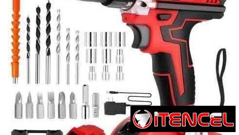 Taladro inalámbrico destornillador eléctrico 2 baterías accesorios.  35 Usd