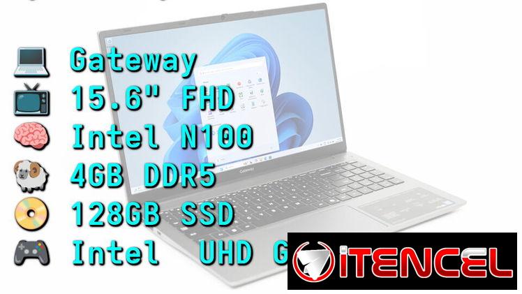 LAPTOP 🎁NUEVA🎁📦CAJA, Gateway (GWNN11554-TI), 15.6″ FHD IPS, Intel N100, 4GB DDR5, 128GB SSD