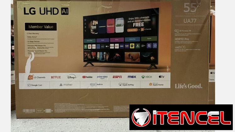 SMART TV LG 55 pulgadas UHD 4K modelo UA77 AI 2025 A7 precio $580 USD Mensajería Incluida Factura Garantía