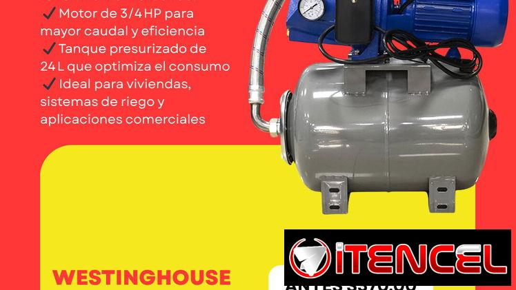 Bomba de Agua Periférica 3/4 HP con Tanque de Presión 24 Litros KIWAN *PRECIO 330 USD*