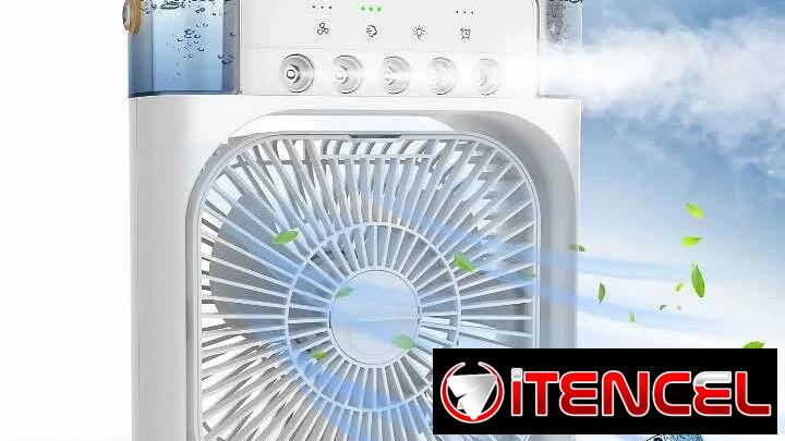 Ventilador-enfriador-humidificador de aire. Incluye el cable y cargador USB
