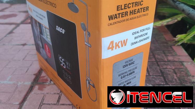 Calentador instantáneo 110V 4kw. Incluye ducha, breaker y accesorios