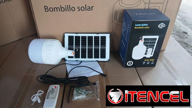 Bombillo led recargable con panel Solar