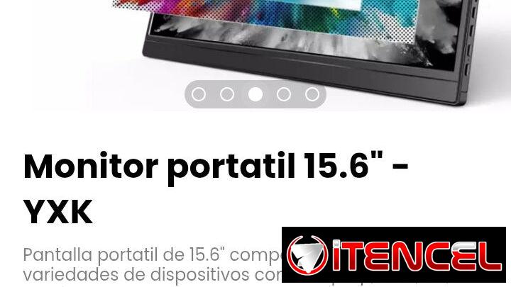 Monitor portatil 15.6″ – YXK. Pantalla portatil de 15.6″ compatible con: Laptop, Mac, PC, movil, tablet, etc