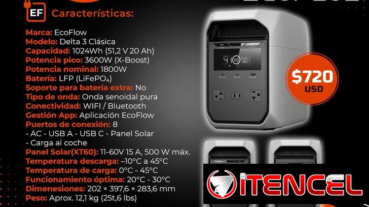 ⚡ CLÁSICA DELTA 3⚡ EF DELTA 3 CLÁSICA 3600/1800W Y 1024WH. MENSAJERÍA CON FACTURA Y GARANTÍA. TL 54833699
