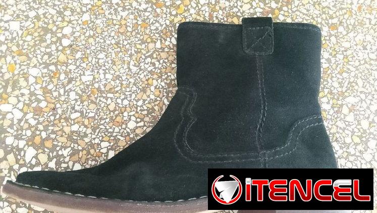 Zapatos negros de unisex – Botas altas de gamuza – Calzado elegante – Botín clásico – Zapato urbano suela marrón