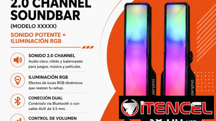 Periphio RGB 2.0 Channel Soundbar Bluetooth | Bocina RGB para PC en La Habana