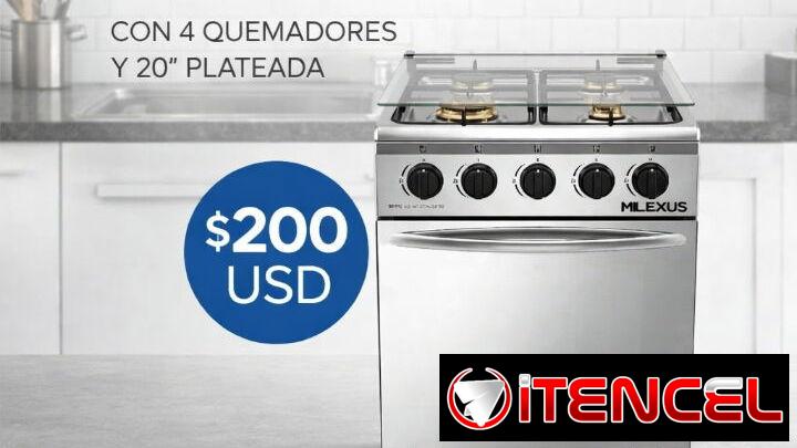 Con Horno / Cocina de Gas con Horno / 4 Quemadores